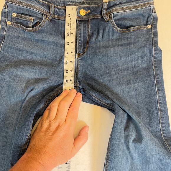 Zara Basic Denim Department Mid Rise Skinny Jeans Woman 8 32W Zipper Cuffs Z1975 - Picture 9 of 16